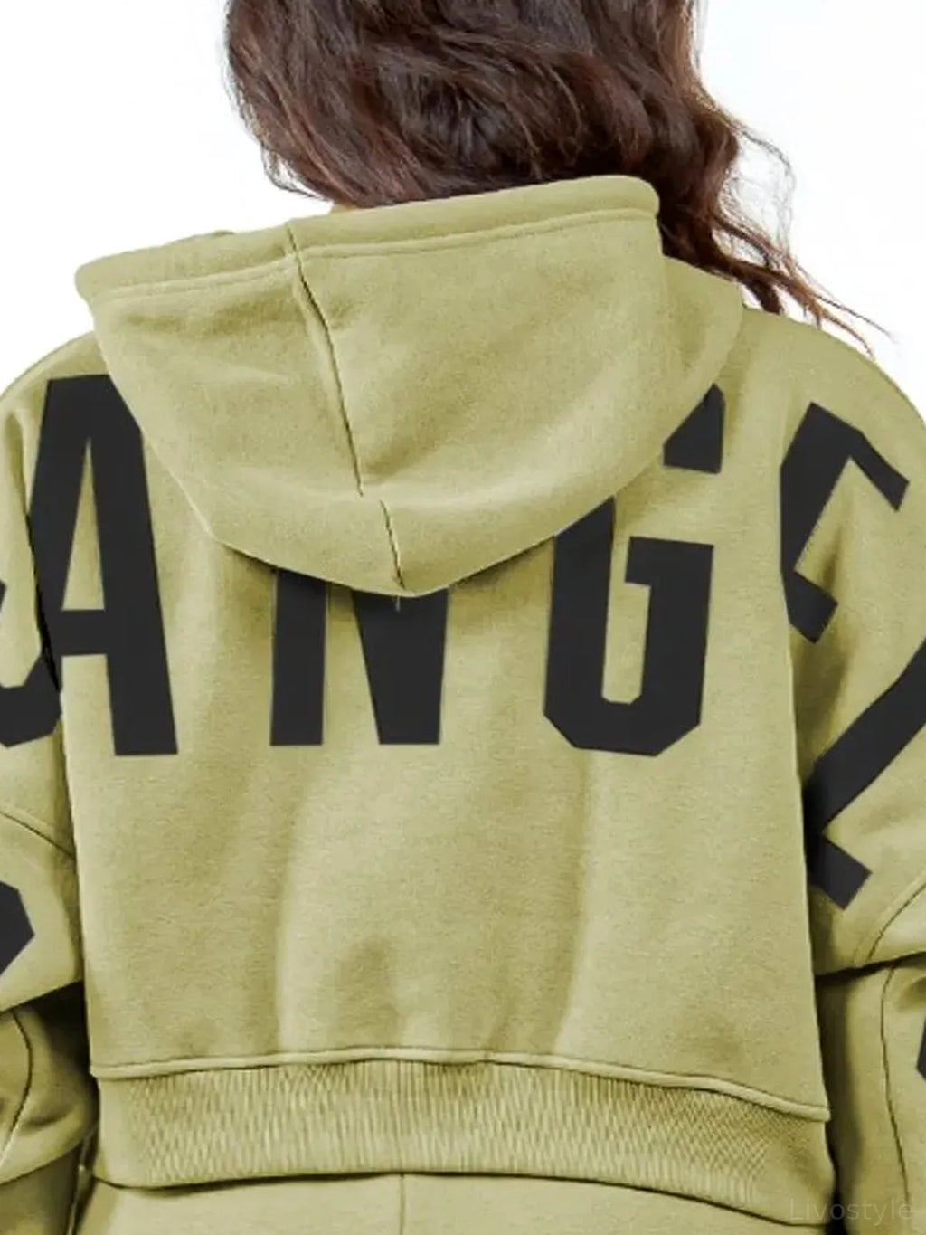 Stylish Cropped Hoodie with Graphic Letter Design