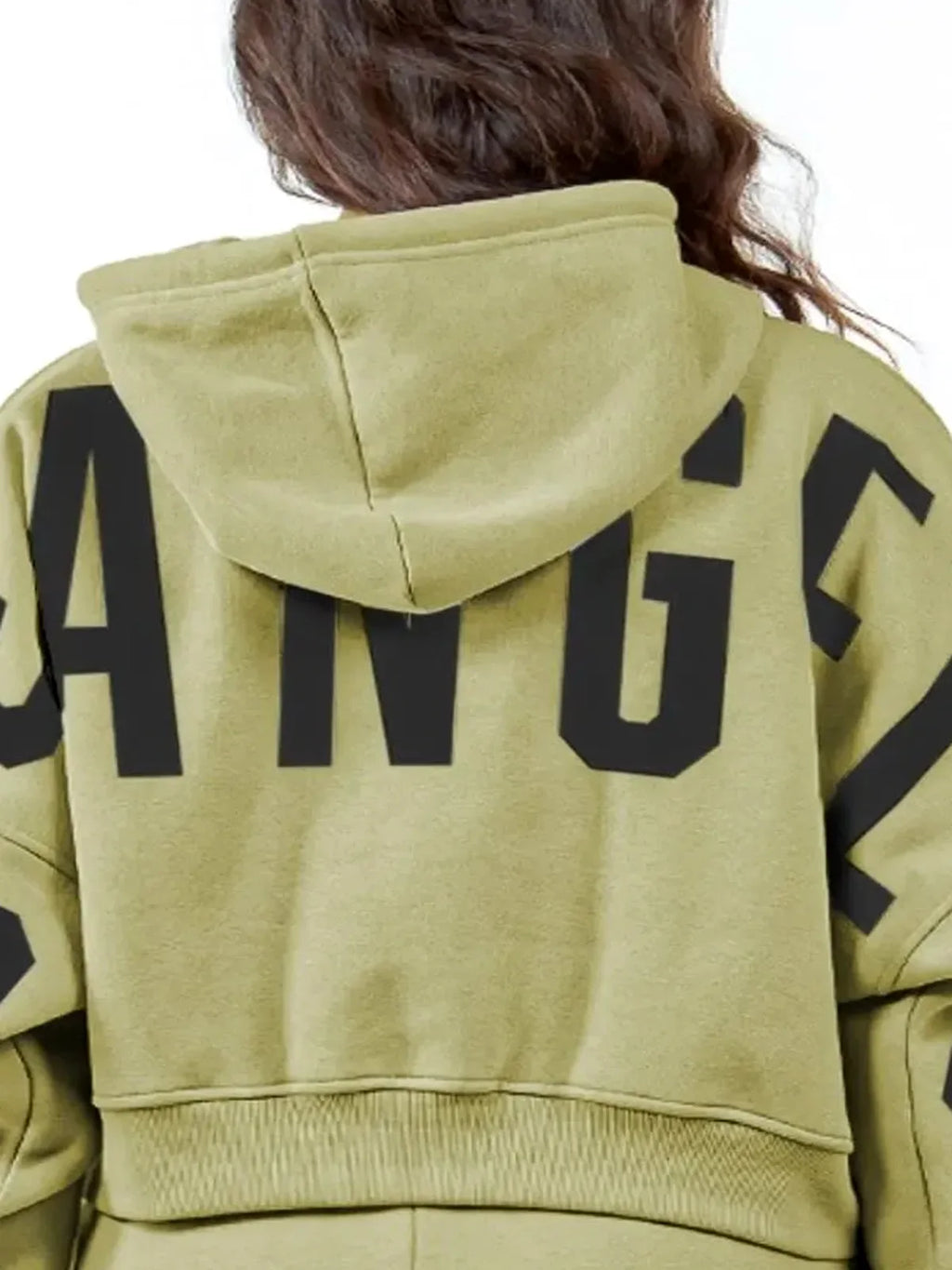 Stylish Cropped Hoodie with Graphic Letter Design