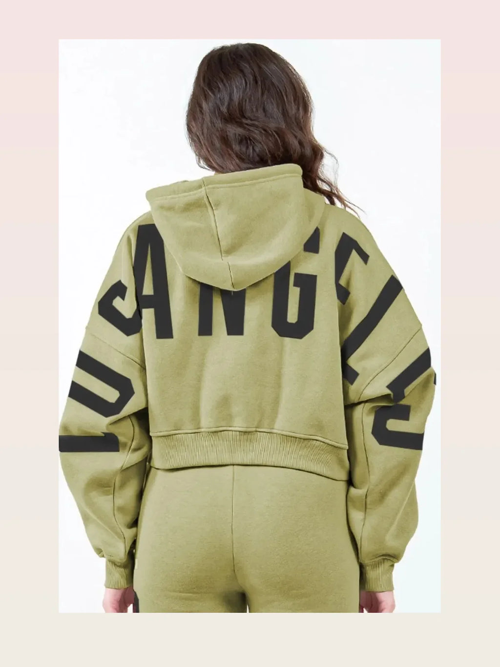 Stylish Cropped Hoodie with Graphic Letter Design